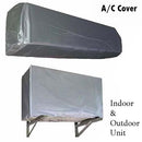 Pack of 2 Dust proof Ac Cover For Indoor & Outdoor Unit - 1.5 Ton -Parachute Silver 100% Water Proof