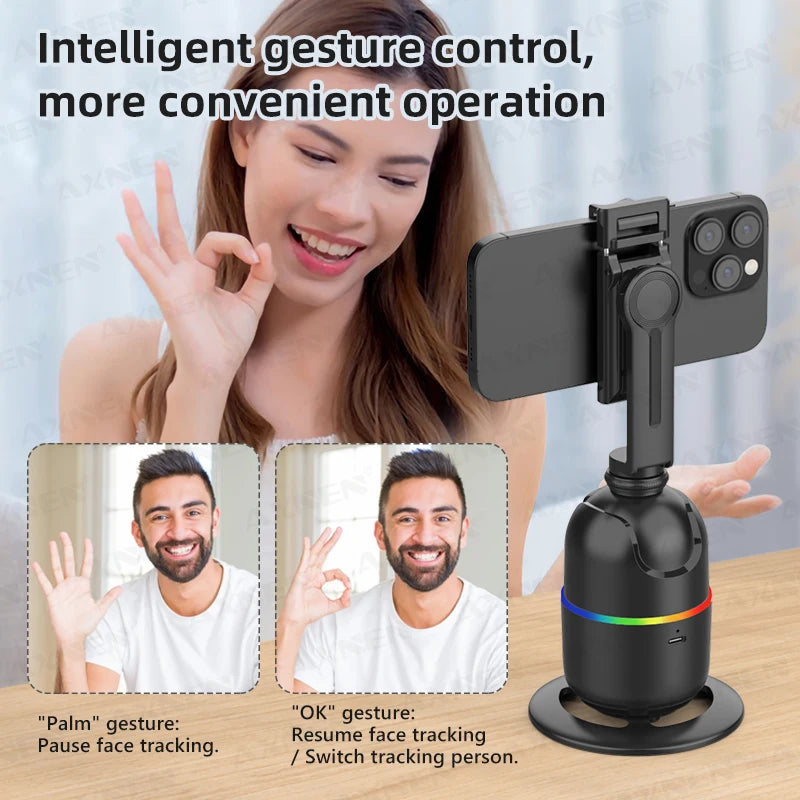 Smart Auto Face Tracking Desktop AI Gimbal for Smartphone & Action Camera