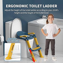 2 in 1 Foldable Potty Training Toilet Seat & Ladder | Soft Cushion & Anti-Slip