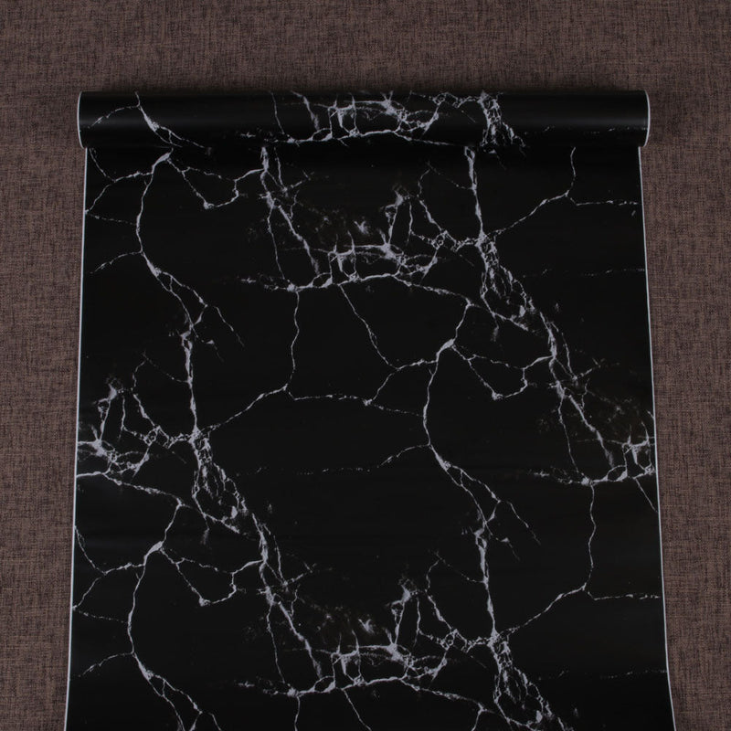 Self Adhesive Black / White Marble Sheet for Kitchen