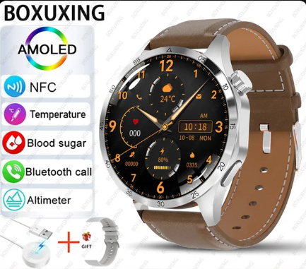 or Huawei GT4 Smart Watch Men Watch 4 Pro AAMOLED HD Screen Bluetooth Call NFC Health Monitoring Smartwatch 2024 New Watch GT4