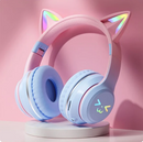 Cat's Ears Headset RGB Light Smile Face TWS Headset Gradient New Headphone Pink Little Girl Earphone Gift Suitable for Any Phone