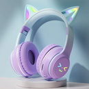 Cat's Ears Headset RGB Light Smile Face TWS Headset Gradient New Headphone Pink Little Girl Earphone Gift Suitable for Any Phone