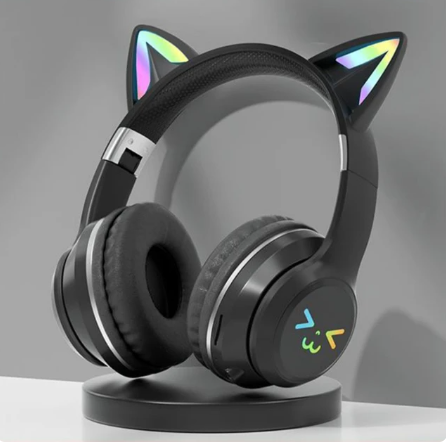 Cat's Ears Headset RGB Light Smile Face TWS Headset Gradient New Headphone Pink Little Girl Earphone Gift Suitable for Any Phone
