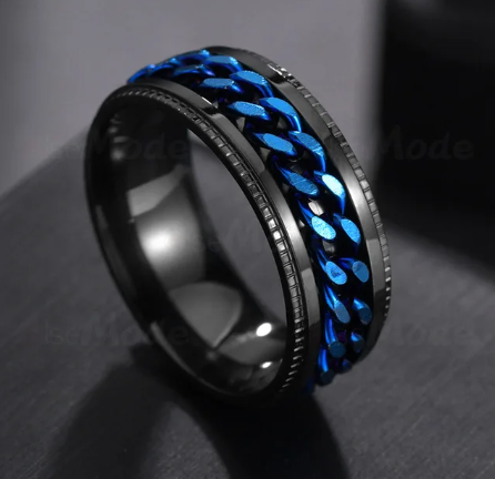 Cool Stainless Steel Rotatable Men Ring High Quality Spinner Chain Punk Women Jewelry for Party Gift