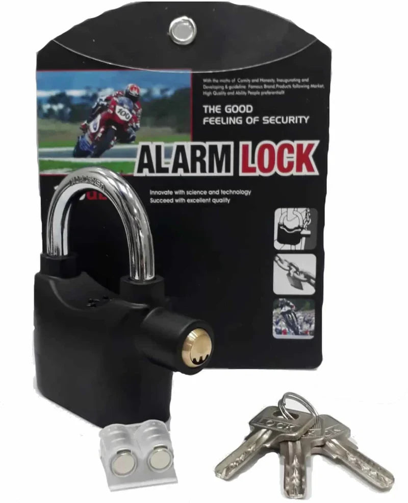 ( FREE HOME DELIVERY ) Alarm Lock Padlock Anti-Theft Security System Door Safety Lock (Black)